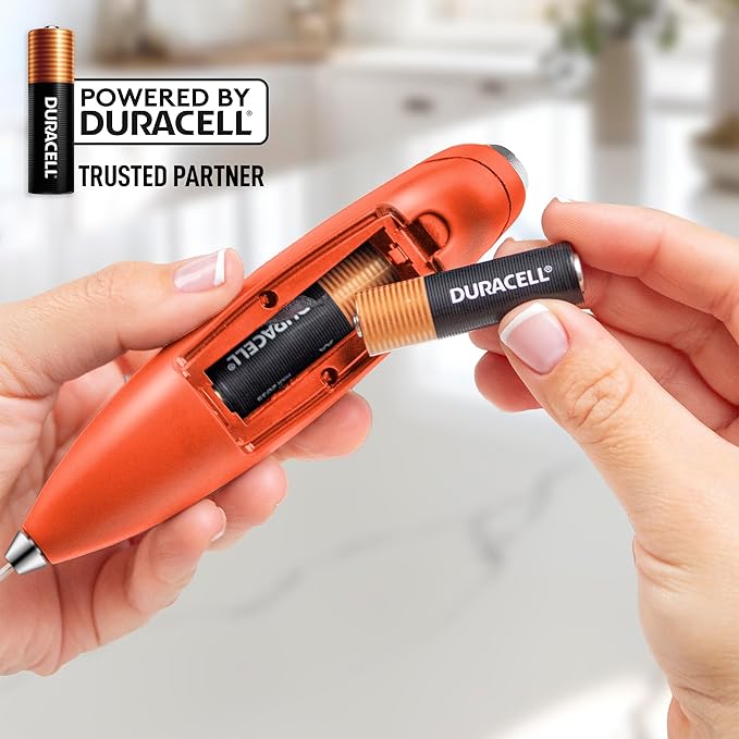 Zulay Kitchen Handheld Milk Frother with Duracell AA Batteries ??Ultra Fast Electric Mixer & Foam Maker, Easy-Clean Drink Mixer for Coffee & More Peach n Cream