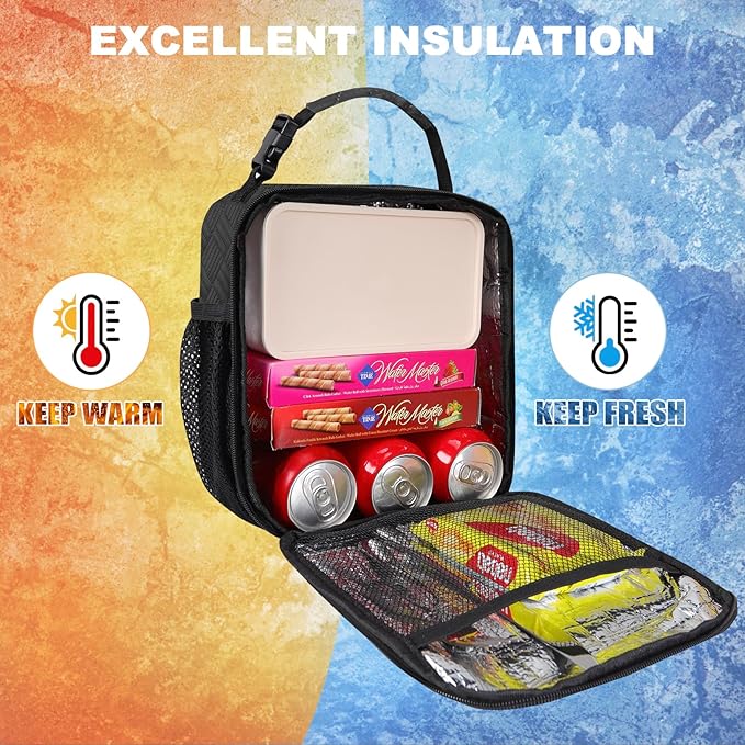 esouler Lunch Box for Men Women Adults Small Insulated lunch Tote Bag for Work Picnic Beach- Freezable Cooler Bag portable Lunch box (Gray)
