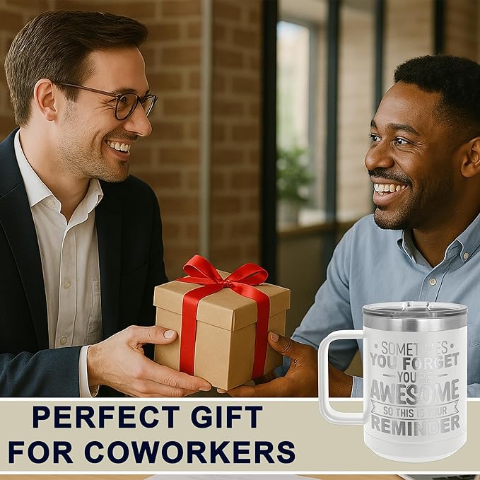 Spotted Dog Company Inspirational Travel Coffee Mug, Inspirational Gifts for Men Dad Father Wife Sister Women, Birthday For Him Her, You?셱e Awesome Tumbler, Teacher Coworker Gifts 15oz White