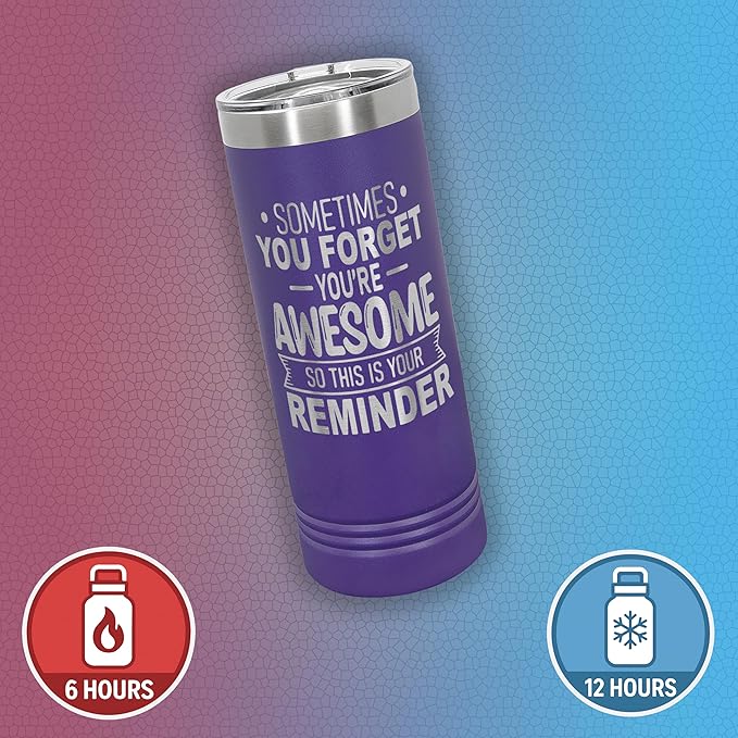 Spotted Dog Company Inspirational Tumbler, Inspirational Gifts for Men Dad Father Wife Sister Women, Birthday For Him Her, You?셱e Awesome Tumbler, Teacher Coworker Gifts 22oz Purple