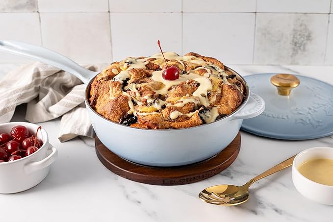 Le Creuset Enameled Cast Iron Holly Collection Soup Pot, 4.5 qt., Artichaut with Gold Knob