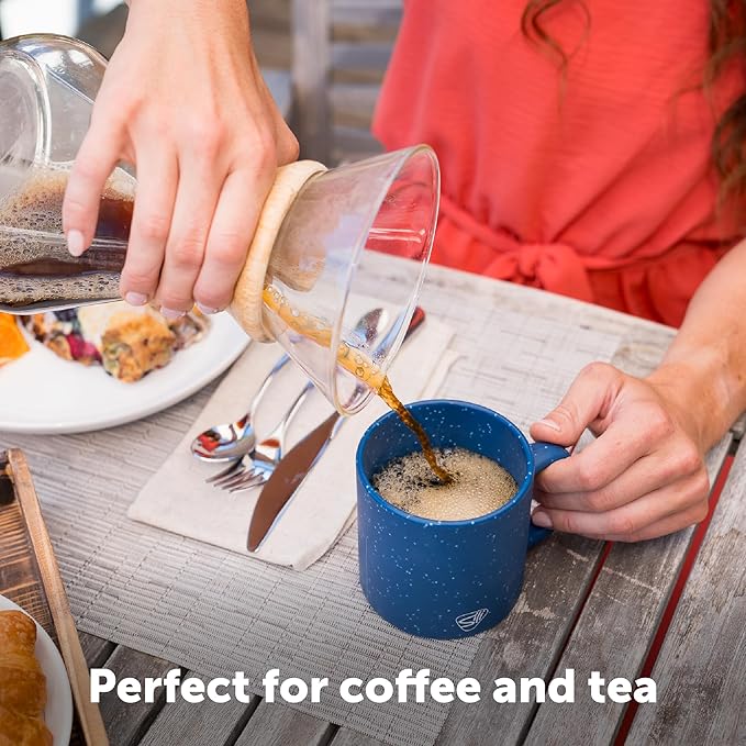 Silipint 16oz Silicone Coffee Mug ??Unbreakable Dishwasher Safe Microwave Oven & Freezer Compatible Travel Mug ??Non-Toxic Reusable Cup for Hot Coffee Tea or Cold Drinks (Speckled Blue)