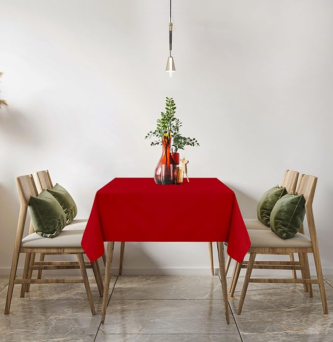 Utopia Kitchen Rectangle Table Cloth 2 Pack(60x102 Inches, Red), Tablecloth Machine Washable, Polyester Table Cover for Dining, Buffet Parties, Picnics, Events, Weddings and Restaurants