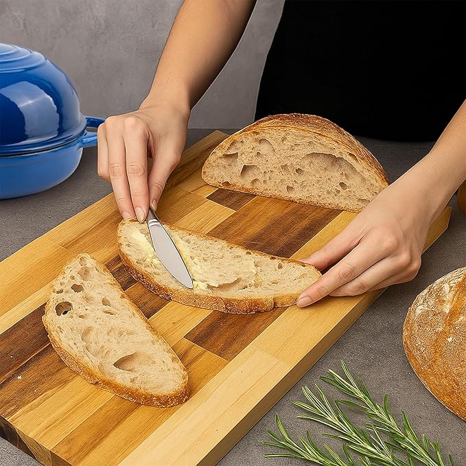 Dutch Oven for Bread Baking, 5.4 Quart Dutch Enameled Cast Iron Bread Oven, Dutch Oven for Sourdough Bread Baking, Oven Safe up to 500째 F, 25 cm Blue