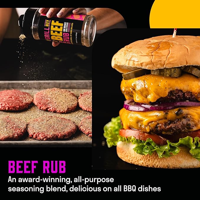 Hey Grill Hey | Beef Rub | Steak Seasoning | Brisket Rub | Burger Seasoning, Veggies and More | NBBQA Award Winning BBQ Blend | 11.7oz
