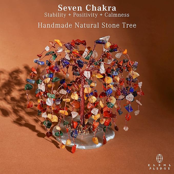7 Chakra Healing Crystal Tree of Life, Home and Office Desk D챕cor, Feng Shui Money Bonsai Trees for Postive Energy, Wealth, Good Luck, Protection, Reiki Healing Crystals and Stones, Spiritual Gifts