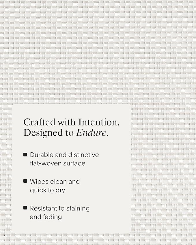 Chilewich Basketweave Placemats in White - Set of 4 - Easy Care Woven Tabletop Textiles - Indoor/Outdoor - 19" x 14" Rectangle