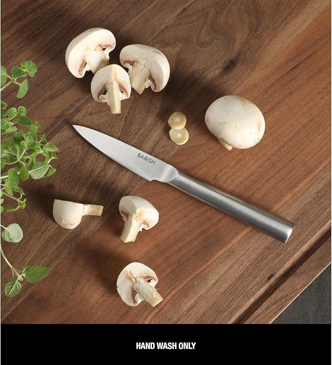 Babish 1.4116 German Stainless Steel Paring Knife ??3.5-Inch Precision Kitchen Knife for Peeling, Trimming & Prep Work, Full-Tang Blade