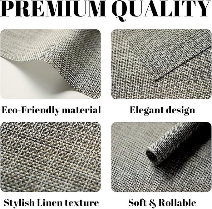 SUMYMERY Placemats Set of 4 Vinyl/Plastic Woven Place Mats for Kitchen Table Indoor/Outdoor Washable Placemat Wipeable Dining Table Mats (Brown,4)