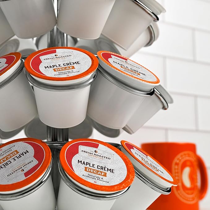 Fresh Roasted Coffee, Decaf Maple Cr챔me, Flavored Coffee Pods, 24 Count
