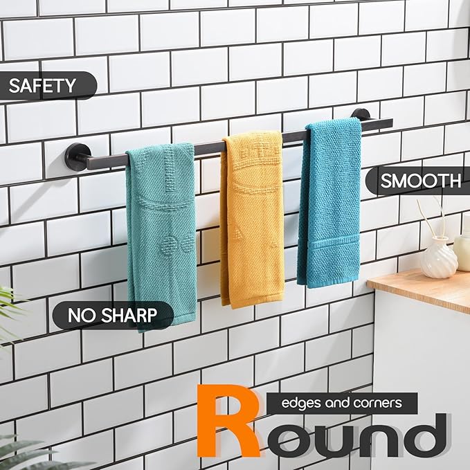32 Inch Bathroom Towel Bar Bath Towel Rack Kitchen Towel Holder Long Towel Rails Wall Mounted SUS304 Stainless Steel Oil Rubbed Bronze AN4001ORB-L32
