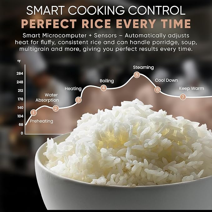 Commercial Large Multi-Function Rice Cooker - Professional 64 Cup Cooked (32 Cup Uncooked) Rice Maker Cooker With Non Stick Pot & Hinged Lid - Brown Rice, Sushi Rice and more