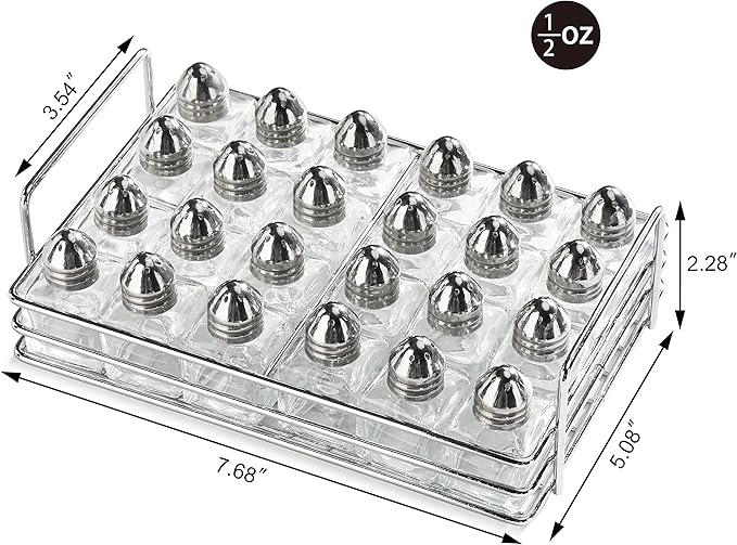 New Star Foodservice Glass Cube Mini Salt and Pepper Shaker (Silver with Rack)