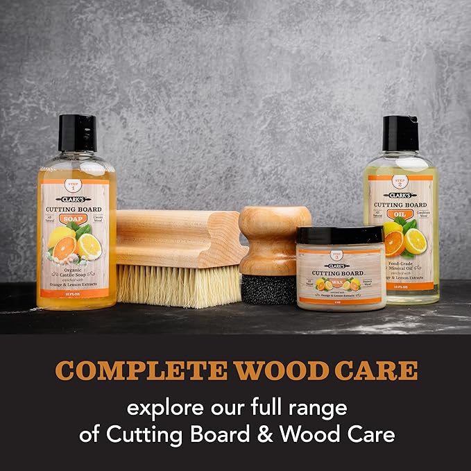 CLARK'S Cutting Board Oil & Wax Applicator - Elegant Design With Ergonomic Handle - Restores Beauty Of Your Butcher Block And Wood Surfaces - Smooth And Consistent Finish - Made From Hardwood Maple