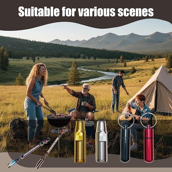 Portable Spice Dispenser, Leak-proof Metal Spice Jar, Mini Kitchen Spice Set, Sealed Storage Container for Spices during Travel and Outdoor Camping (5)