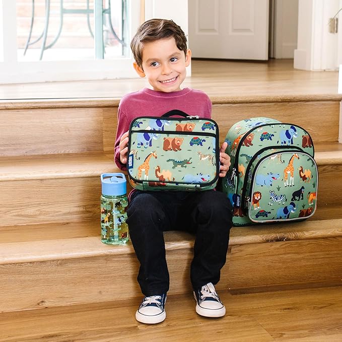 Wildkin Kids Insulated Lunch Box ??Durable and Reusable for School & Travel - Wild Animals