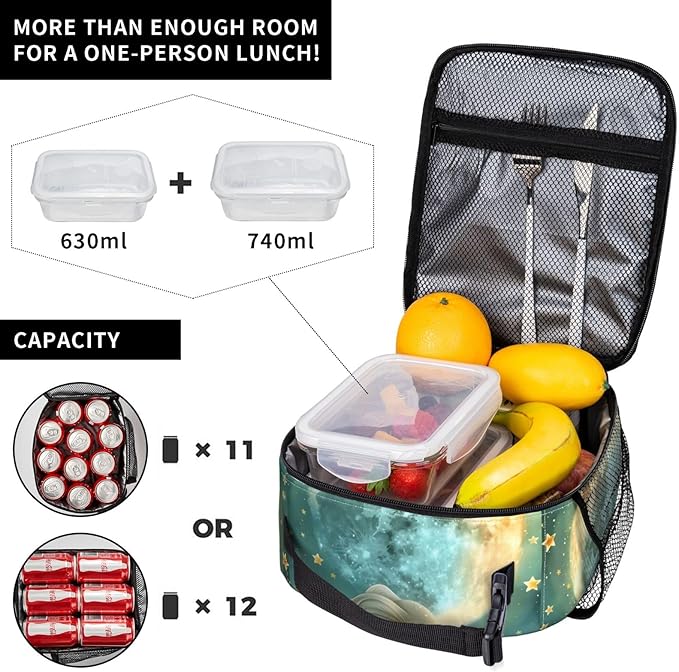 VANZEV Insulated Lunch Box for Women Men, Elephant Theme Lunch Box Reusable Portable Lunch Bag Cooler Tote Waterproof Lunch Container for Office Picnic Work Travel