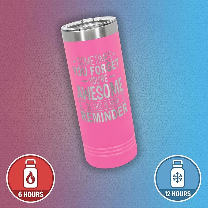 Spotted Dog Company Inspirational Tumbler, Inspirational Gifts for Men Dad Father Wife Sister Women, Birthday For Him Her, You?셱e Awesome Tumbler, Teacher Coworker Gifts 22oz Pink