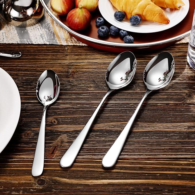 KEAWELL Premium Louise 9" Serving Spoon Set ??18/10 Stainless Steel - Uniting Elegance and Durability - Exquisite Serving Utensils for Parties (Serving Spoon)