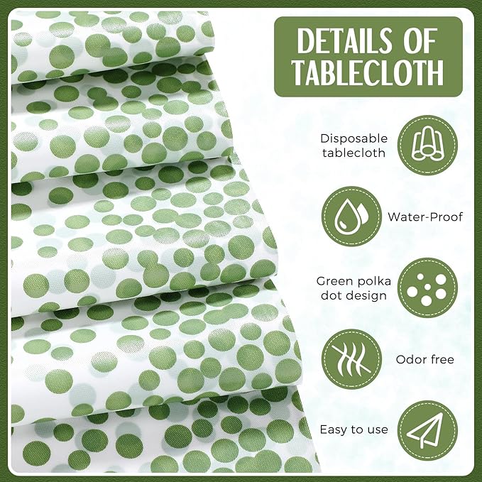 Tudomro 16 Pcs White and Sage Green Disposable Plastic Tablecloths and Satin Table Runner Set 54x108 Inch Tablecloth 12x108 Inch Table Runners for New Year Wedding Birthday Baby Shower Graduation