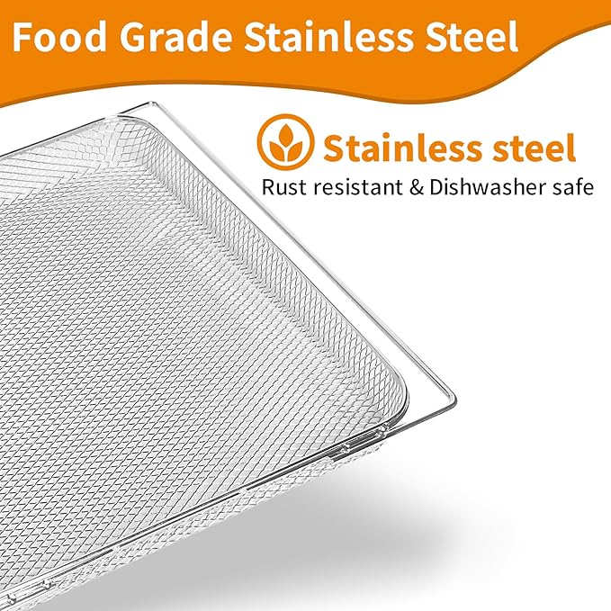 Air Fryer Oven Basket Replacement Baking Trays for Ninja Foodi DT251 DT201 Series Air Fryer Oven, Mesh Basket竊똀ir Fryer Accessories for Ninja Foodi 10-in-1 Smart XL Air Fry Oven