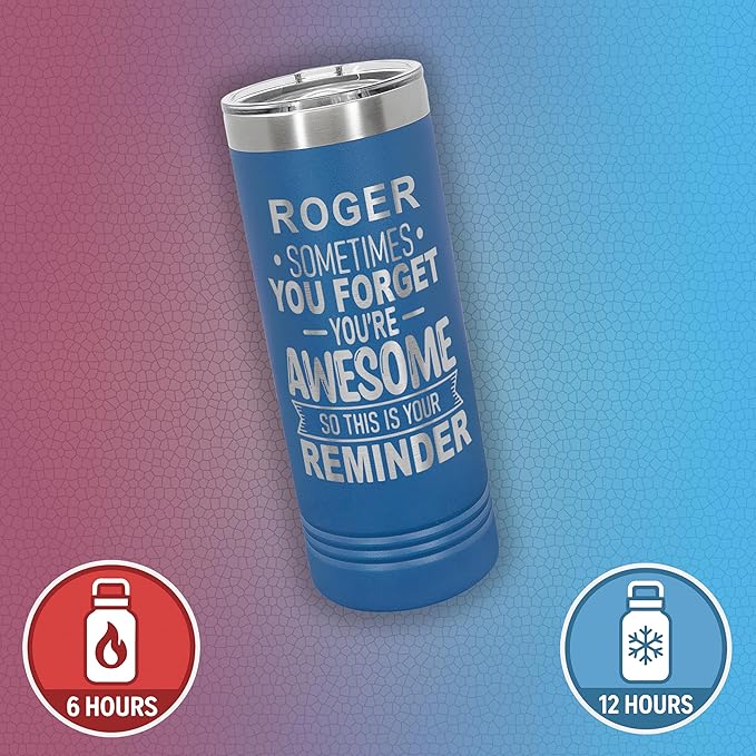 Personalized Inspirational Tumbler, Inspirational Gifts for Men Dad Father Wife Sister Women, Custom Birthday For Him Her, Customized You?셱e Awesome Tumbler, Teacher Coworker Gifts 22oz Royal Blue