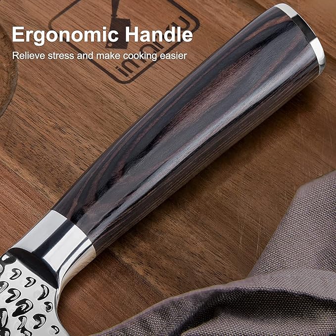imarku Damascus Chef Knife, 8 Inch Kitchen Knife Ultra Sharp Cooking Knife HC German Stainless Steel Japanese Knife for Kitchen, Hand-Hammered Design, Ergonomic Handle, Christmas Gifts for Men Women