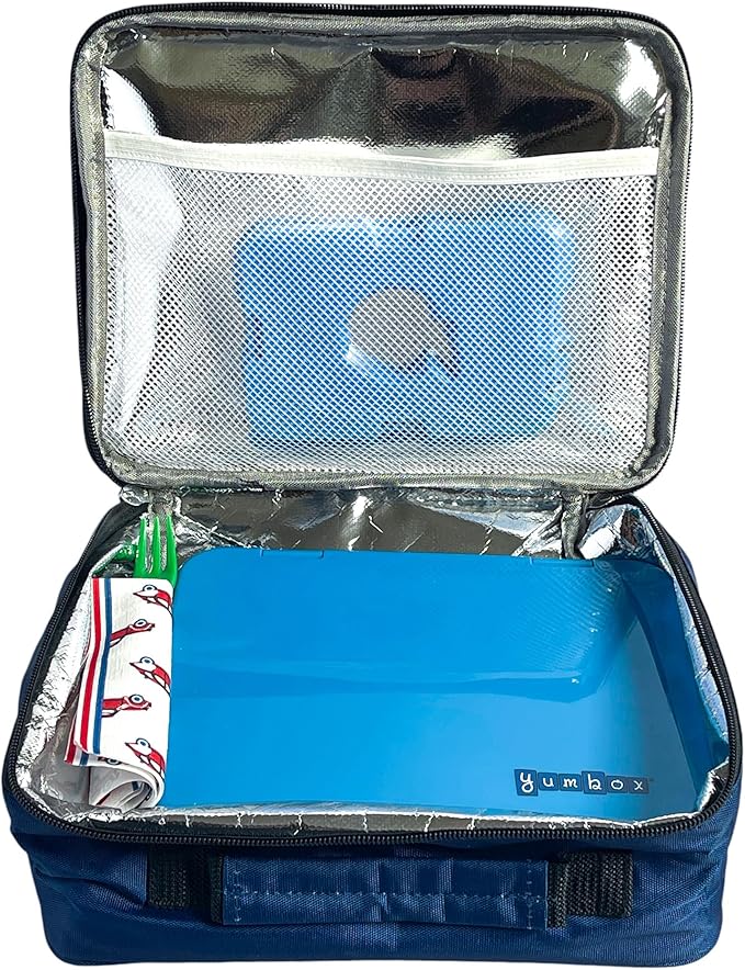 Yumbox Pr챗t Stainless Steel Bento Box ??Leakproof, Reusable Lunch Container for Kids & Adults ??Sandwich & Snack Friendly, BPA-Free, Durable Food Box (Normandy Blue)