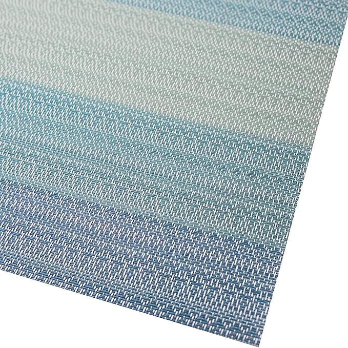 Privalace 18 x 12 inch, Set of 4 PVC Placemat, Non Slip Washable Dining Table Mats for Home Dinner Gatherings Daily Meals Kitchen Table Protection with Stylish Design, Blue