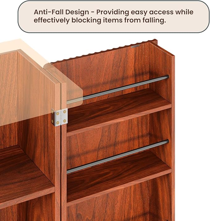 KEIKI 72" Tall Kitchen Pantry Wood Storage Cabinet with 6 Door Shelves Organizer Modern Fluted Cupboard for Kitchen