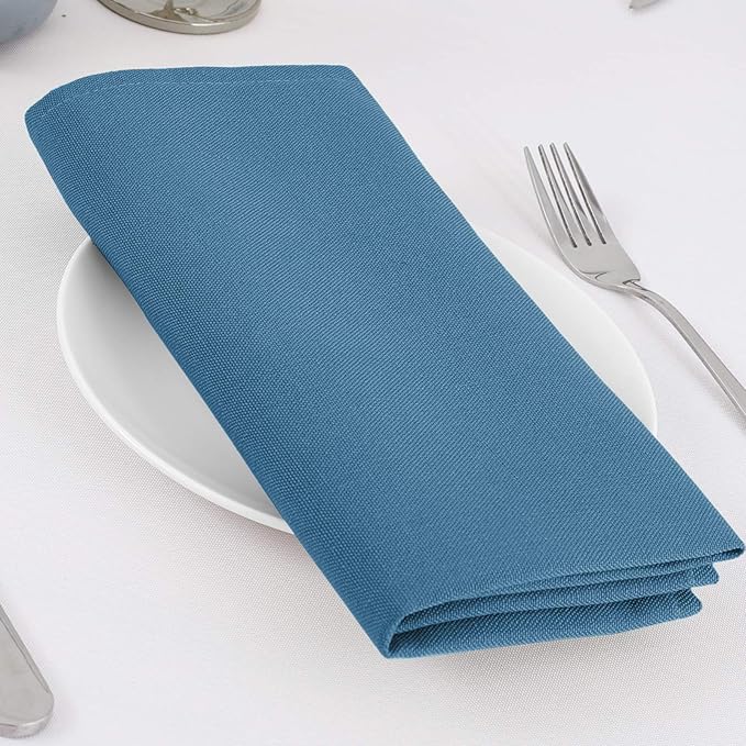 H.VERSAILTEX Cloth Napkins Set of 12 (18" X 18") Linen Textured Dinner Napkins Waterproof Extra Soft Thick Durable Reusable Napkins with Hemmed Edges for Dinners, Weddings and Everyday Use, Ink Blue