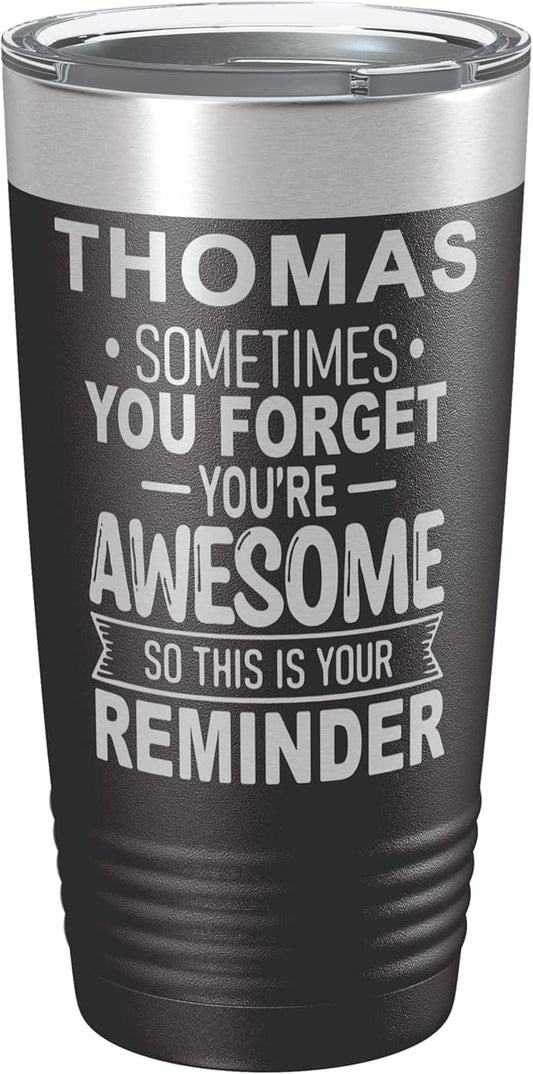 Personalized Inspirational Tumbler, Inspirational Gifts for Men Dad Father Wife Sister Women, Custom Birthday For Him Her, Customized You?셱e Awesome Tumbler, Teacher Coworker Gifts 20oz Black