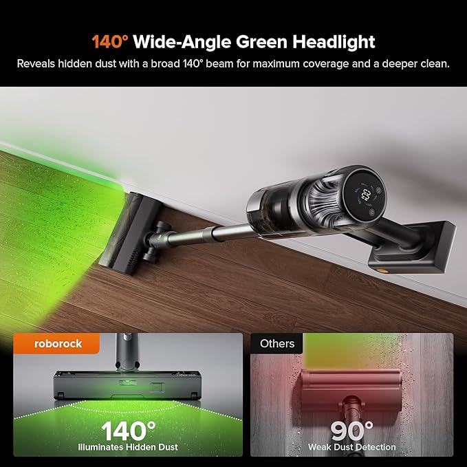 roborock H60 Hub Ultra Cordless Vacuum Cleaner with Auto-Empty Dock, Upgraded 210AW Suction Stick Vacuum Cleaners for Home and Pet Hair, 90-Min Runtime, Anti-Tangle Brush, 140째 LED Dust Detection