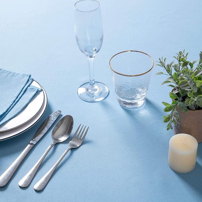 Cupuamon Rectangle Tablecloth 90x156 inch Washable Polyester Fabric Table Cloth for Wedding Party Dining Banquet Decoration（90x156, Blue Mist）