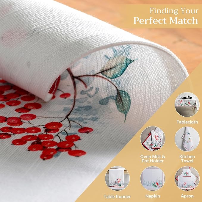 Maison d' Hermine Placemats Set of 4 100% Cotton Washable Cloth Place Mats, Reusable Table Mats for Thanksgiving Christmas Decorations Kitchen Dining Party Wedding Restaurant (Morzine, 13" x 19")