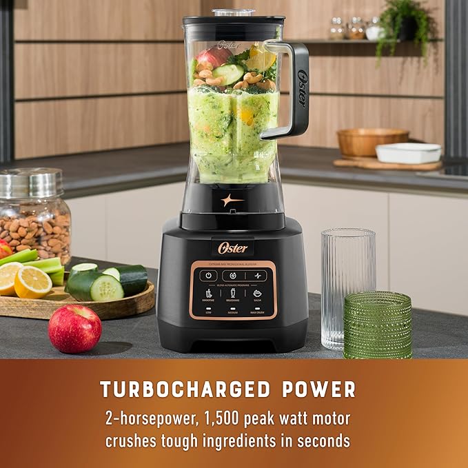 Oster Extreme Mix Blender, 1500-Watt High-Speed Countertop Blender with 64oz Jar & Auto Programs, Perfect for Smoothies, Milkshakes, Salsa
