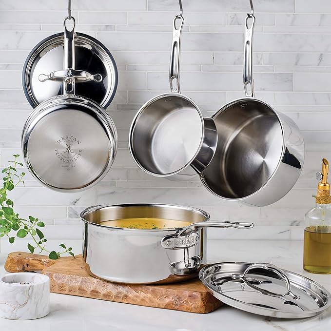Hestan ProBond Luxe 5-Piece Professional Clad Stainless Steel Cookware Set