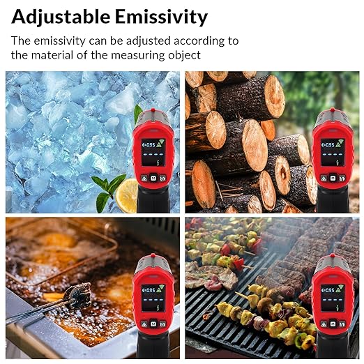 WGGE Infrared Thermometer Gun WG-127B, Digital IR Thermometer for Cooking, Candy, Food, Pizza Oven, Grill & Engine, Temp Reader -58??1112??-50??600?? Non-Contact Temperature Gun (Not for Human)