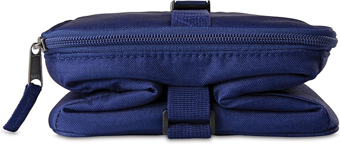 PackIt짰 Freezable Essential Cooler, True Blue, Built with EcoFreeze짰 Technology, Fully Freezable, Collapsible, Reusable, With Adjustable Crossbody Strap, Top Clip Handle, Designed for Fresh Office