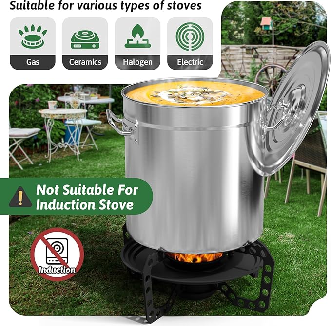 36-Quart Stainless Steel Seafood Boil Pot with Lid,Crab, Lobster, Shrimp Boil Stock with Strainer, Turkey Fryer Pot, Stock Boiler Deep,Fried Cooker for Commercial Outdoors