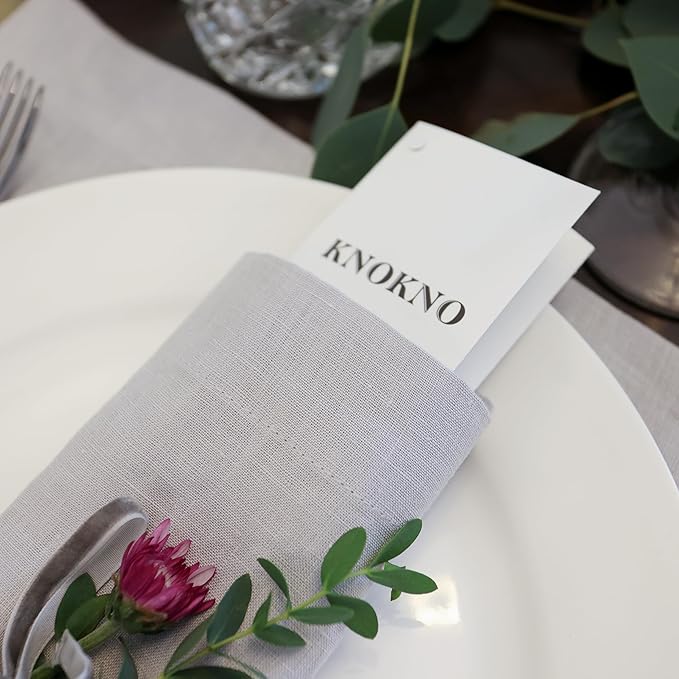 KNOKNO Handmade Organic Hemp Napkins ??Set of 4, 18 x 18 Inches | Premium Artisan Table Linens, Sustainable 4-Month Growth Hemp, Durable & Soft for Christmas,Thanksgiving,New Year