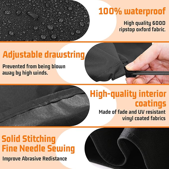 Infrared Grill Cover Black for Big H0RN Outdoors Portable Infrared Gas Grill, Heavy Duty Waterproof Protective Cover for Steak Cooker, Barbecue Propane Oven, Salamander Broiler