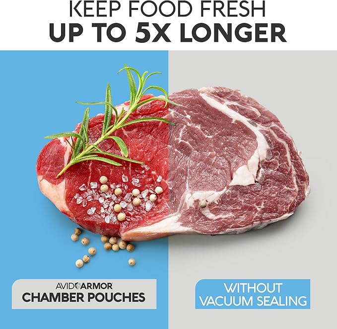 Avid Armor Chamber Vacuum Sealer Bags ??Heavy Duty, BPA-Free, Pre-Cut Chamber Vacuum Bags for Food Preservation, Freezer Storage, Sous Vide and more, 250/Pack (10x13) ??Multi-Use Vacuum Bags
