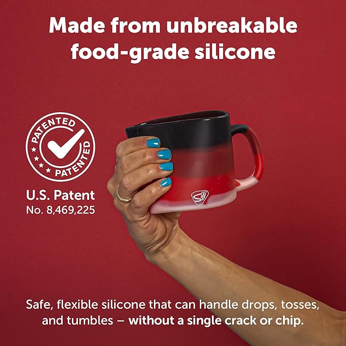 Silipint 16oz Silicone Coffee Mug ??Unbreakable Dishwasher Safe Microwave Oven & Freezer Compatible Travel Mug ??Non-Toxic Reusable Cup for Hot Coffee Tea or Cold Drinks (Classic Red)