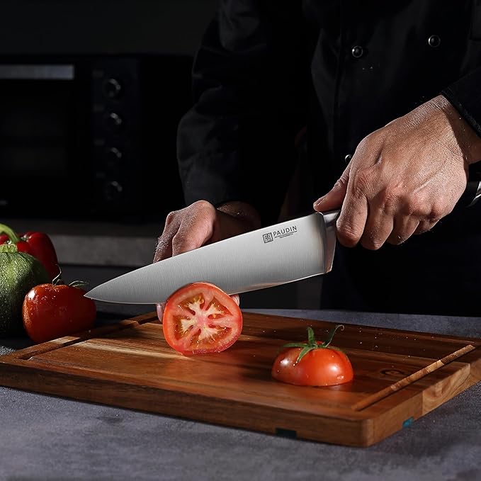 PAUDIN 8-Inch Chef's Knife ??Ultra-Sharp High Carbon Stainless Steel Blade, Ergonomic Handle, Professional Quality Kitchen Knife in Gift Box for Home & Restaurant Use