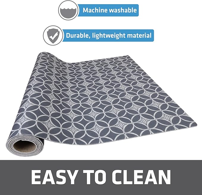Drymate Premium XL Under Sink Mat, Waterproof Cabinet Protection Mats for Kitchen & Bathroom, Absorbent Shelf Liners, Slip-Resistant, Non-Adhesive, Machine Washable (USA Made)(24?쓝59??(Indigo Grey)