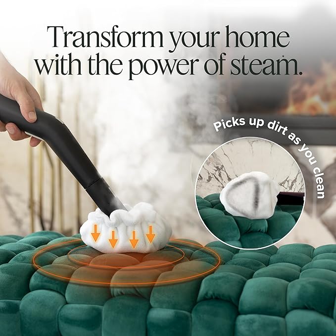 Dupray Neat Steam Cleaner with 22-Piece Accessory Kit ??Versatile, Portable Steamer for Floors, Upholstery, Tiles, and More, removes 99.9% of Bacteria & Viruses* (incl. x6 Triangle Bonnets)