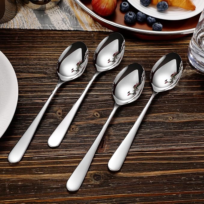 KEAWELL Premium Louise Spoons Set, Set of 4, 18/10 Stainless Steel, Exceptional mirror finish, Dishwasher Safe (9??Serving Spoon)