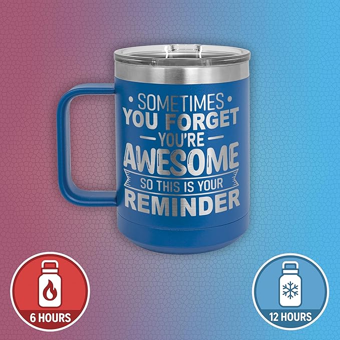 Spotted Dog Company Inspirational Travel Coffee Mug, Inspirational Gifts for Men Dad Father Wife Sister Women, Birthday For Him Her, You?셱e Awesome Tumbler, Teacher Coworker Gifts 15oz Royal Blue