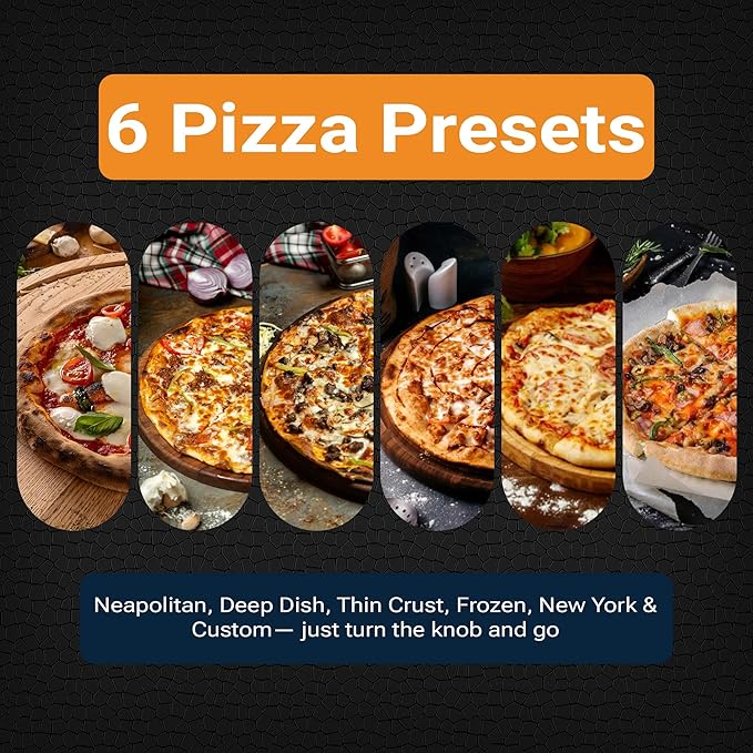 Equator 0.5 cu.ft. Indoor/Outdoor Pizza Oven with Authentic Stone Bake ??Cooks 12-Inch Pizzas, 6 Preset Modes, Custom Settings & Accessories Set for True Pizzeria Flavor at Home